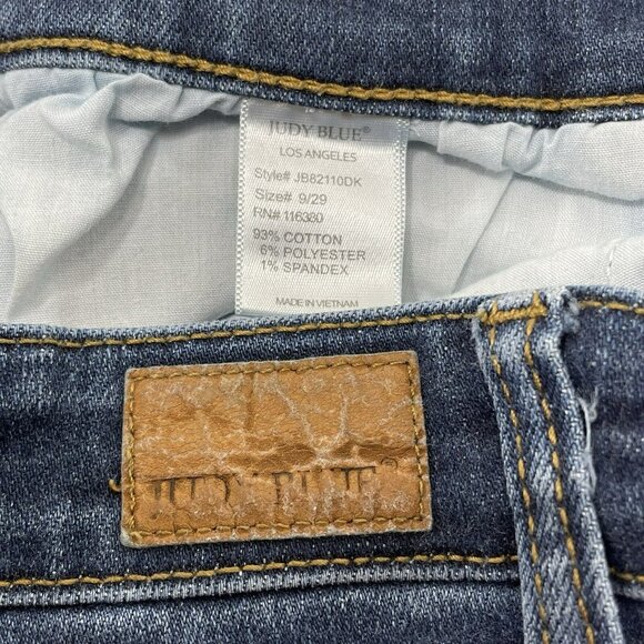 Judy Blue Skinny Slim Jeans Women Size 9/29 Fade Wash Distressed Moto Biker Rock - Picture 10 of 12